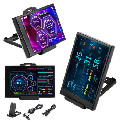 3.5 Inch IPS Secondary Screen Computer CPU Display USB LCD Monitor for AIDA64