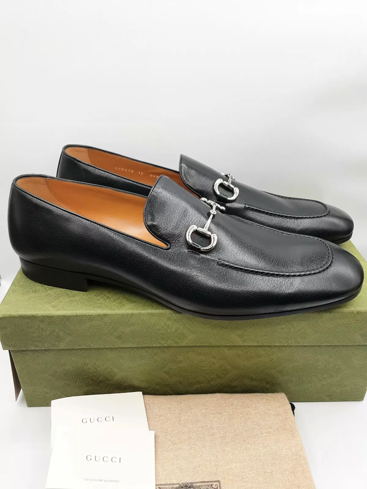 Mocassins homme Gucci Horsebit en cuir noir UK 15 US 15,5