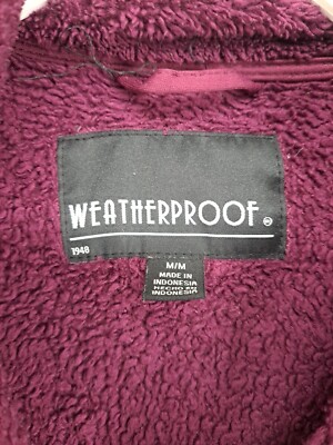 Weatherproof Women's Size M Full Zip Plum Cozy Fleece Jacket