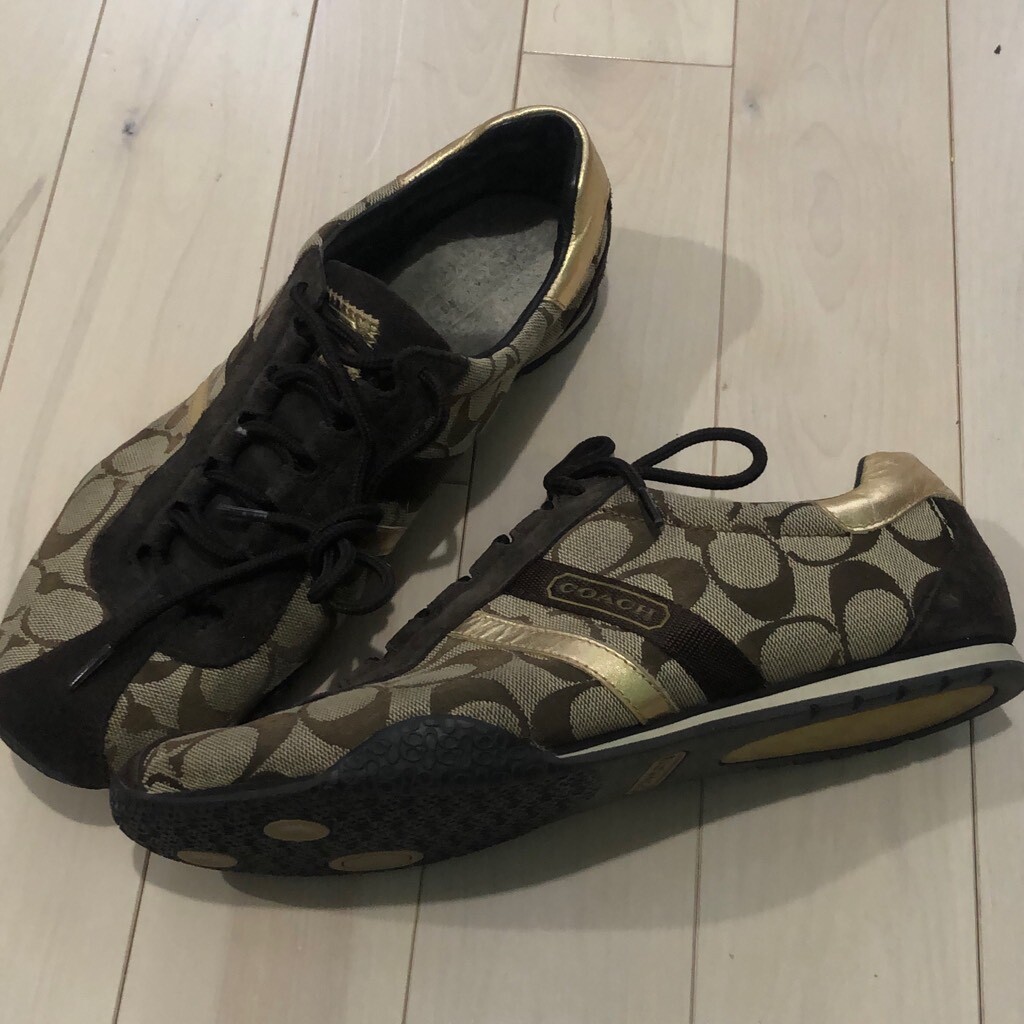 Coach Women's Katelyn with Gold Trim Sneakers Brown G… Gem