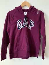 NEW GAP Zip Front Hoodie MED Spell Out Purple Blue Sweatshirt Athleisure Sporty