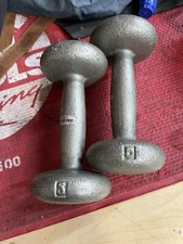 Ivanko Buns (2) 5 Pounds Rare Roundhead Globe Bun Vintage Dumbbells