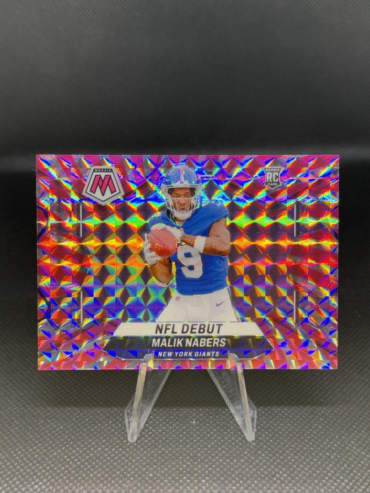 Malik Nabers 2024 Panini Mosaic NFL Debut FOTL Pink Swirl /13 #284 RC Giants SSP