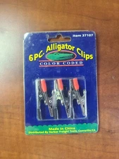 NEW Harbor Freight Tools 6pc. Color Coded Alligator Clips Item # 37107