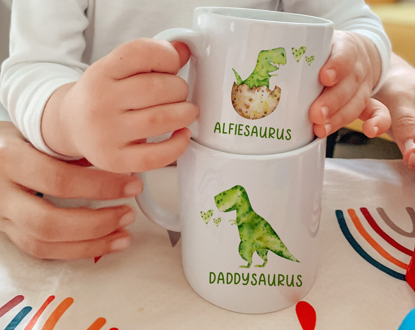 Personalised Family Mug / Funny Daddy And Baby Cute Animals New Home Gift / Dada