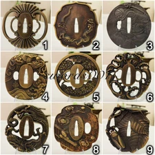 Collection Zinc Alloy Tsuba Hand Guard For Japanese Katana Sword Diy Maintenance