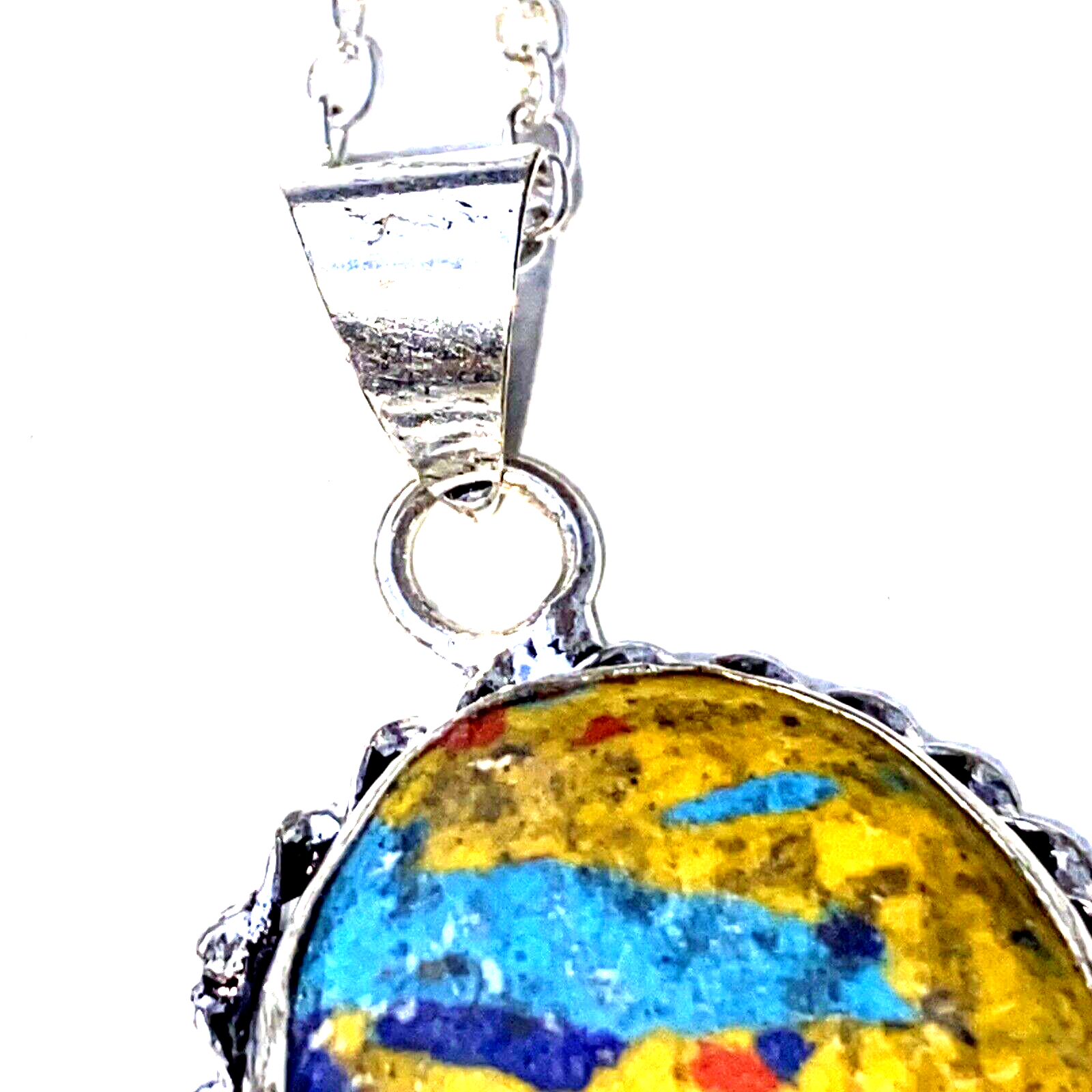 Mosiac Necklace 925 Silver & 20 inch Silver chain eBay