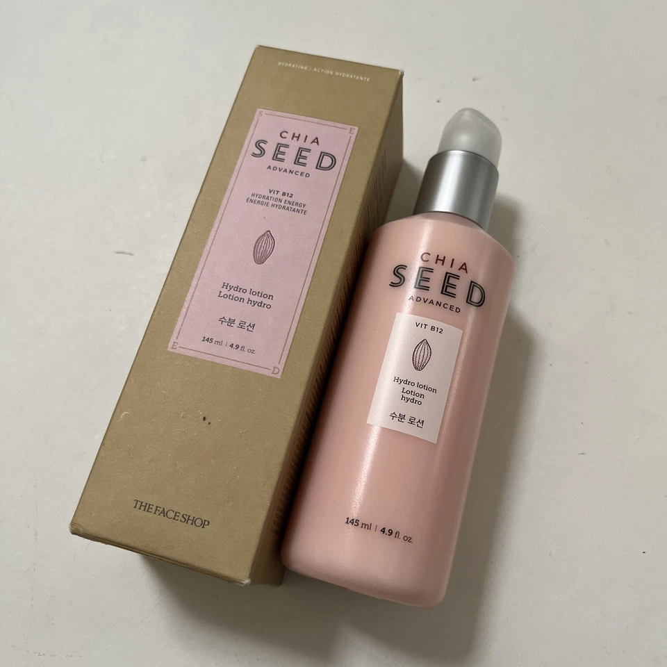 Lote 2x Coreano THE FACE SHOP Semilla de Chía Advanced Hydro Loción Vía B12 145ml Foto 3 de 4