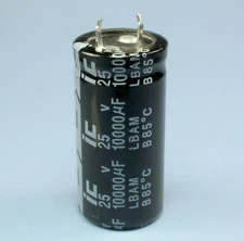 2pcs Illinois Radial Electrolytic Capacitor LBAM 10,000uF 25v LBA; 109LBA025M