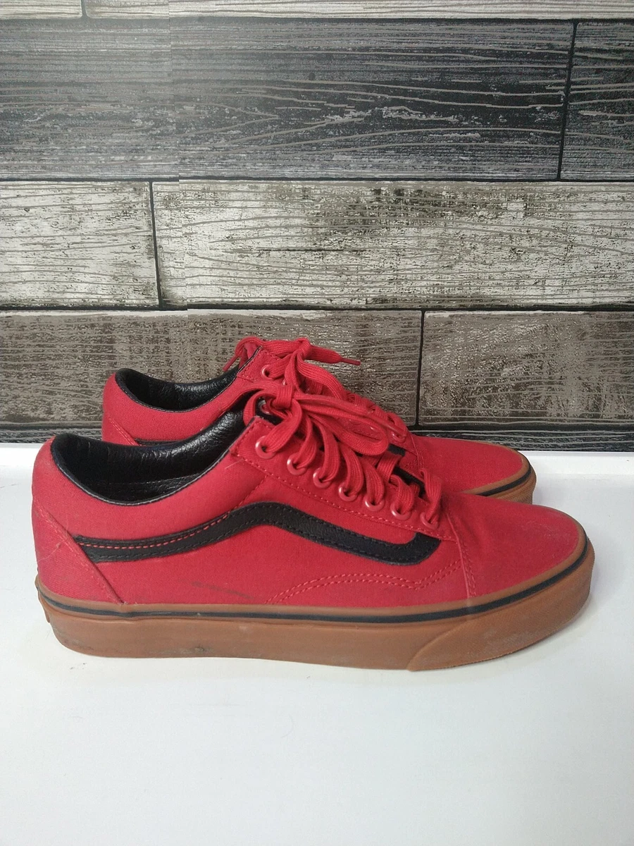 Fleksibel beskytte søsyge Vans Old Skool Gum Bottom Racing Red/Black/Brown (Men's 7 / Women's 8.5) |  eBay