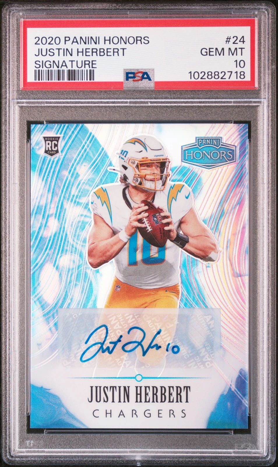 Justin Herbert Panini Honors #24 Signature