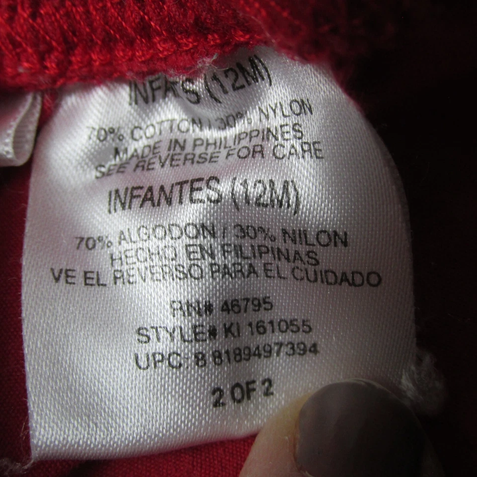 Kid Connection Pull On Sweatpants Toddler Girls Size 12M Red Elastic Joggers - Image 3 of 4