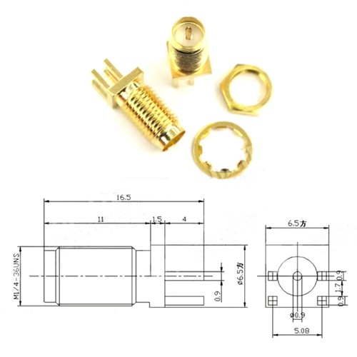 10 Stck. Gold SMA Buchse RF Stecker Adapter Konverter Buchse Port PCB Halterung - Bild 14 von 23