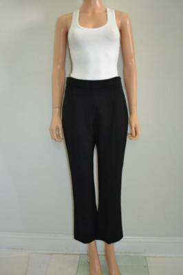 Ermanno Scervino Black Wool Blend Side Zip Pants Size 44/US 8