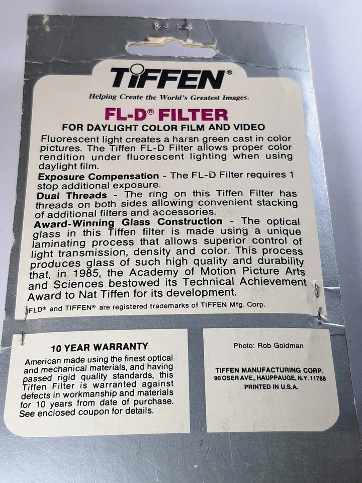 Tiffen 62mm FL-D Glass Lens Filter 62 mm Fluorescent FLD FL-Day USA Authentic - Image 4 of 4