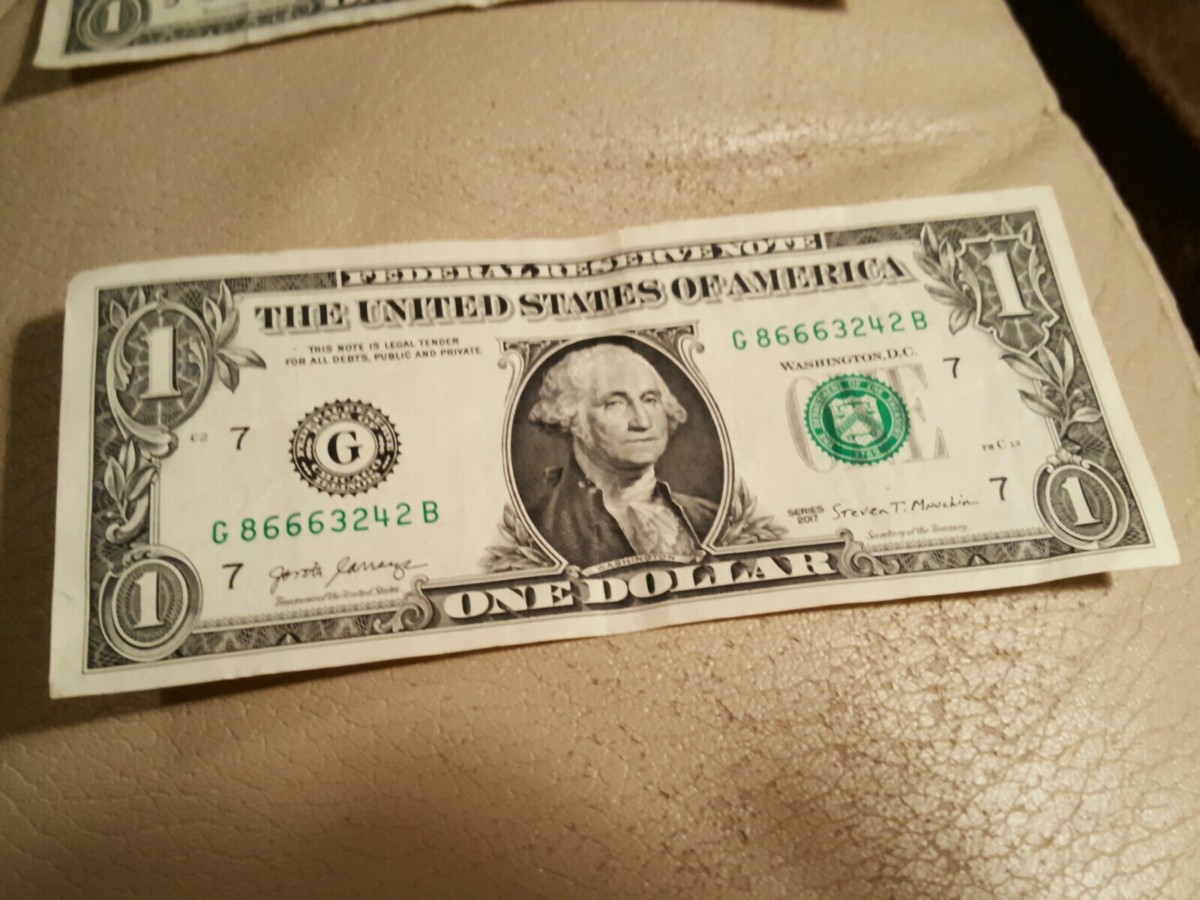 the devil satan 666 2017 Dollar 1 $ Bill Serial g 86663242 b