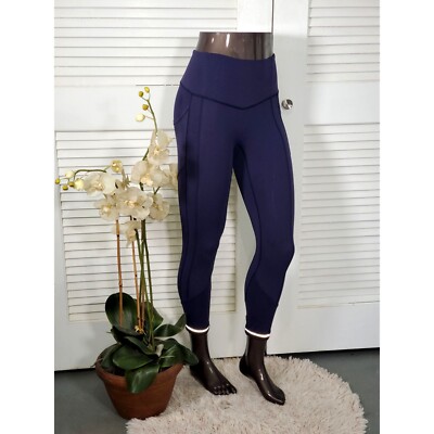 Lululemon All The Right Places Midnight Navy Blue Crop Leggings Size 1379 