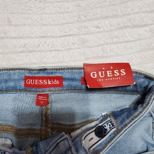 Kids Guess Mr Zuley Skinny Jeans Light Destroyed Style Size 10 Adjustable Waist - Picture 13 of 14