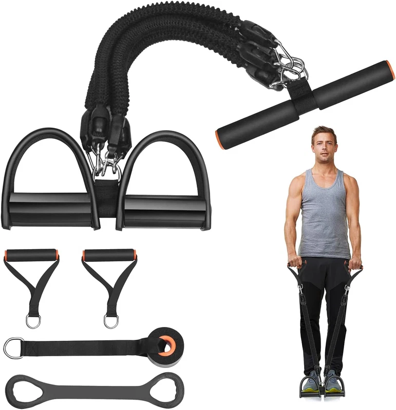 Pedal Resistance Band with Handles Elastic Sit Up