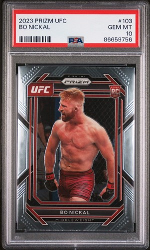 Graded 2023 Panini Prizm UFC Bo Nickal #103 Rookie RC UFC MMA Card PSA 10 Gem