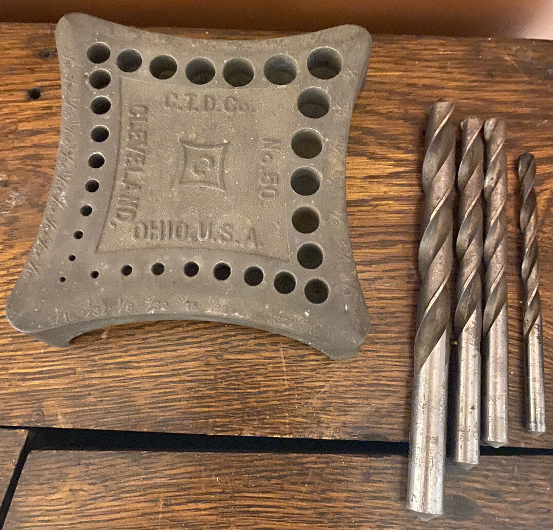 Vtg CLEVELAND Twist Drill Co. No. 50 Fractional Dril Index Holder Stand