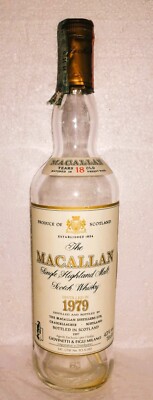 empty bottle whisky macallan 18yo distilled in 1979 - 70 cl cod.452