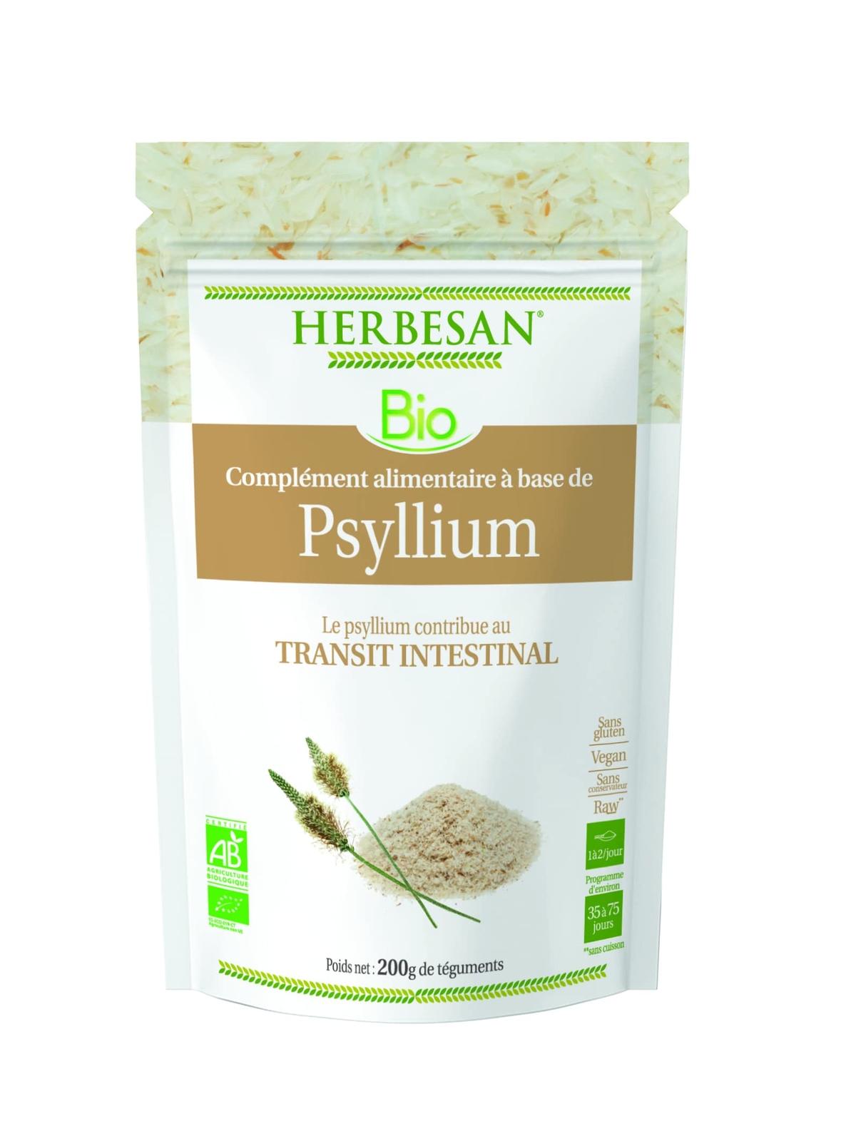 ®- Psyllium Blond Bio - Transit Naturel Bien-Être Digestif- Fabriqué En Franc...