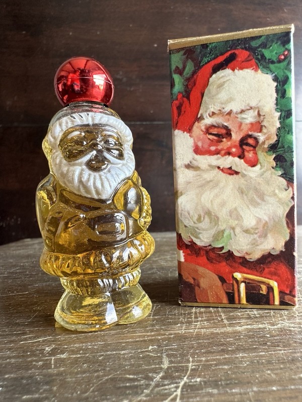 Vintage Avon Jolly Santa Here’s My Heart Cologne Christmas Bottle w/ Box