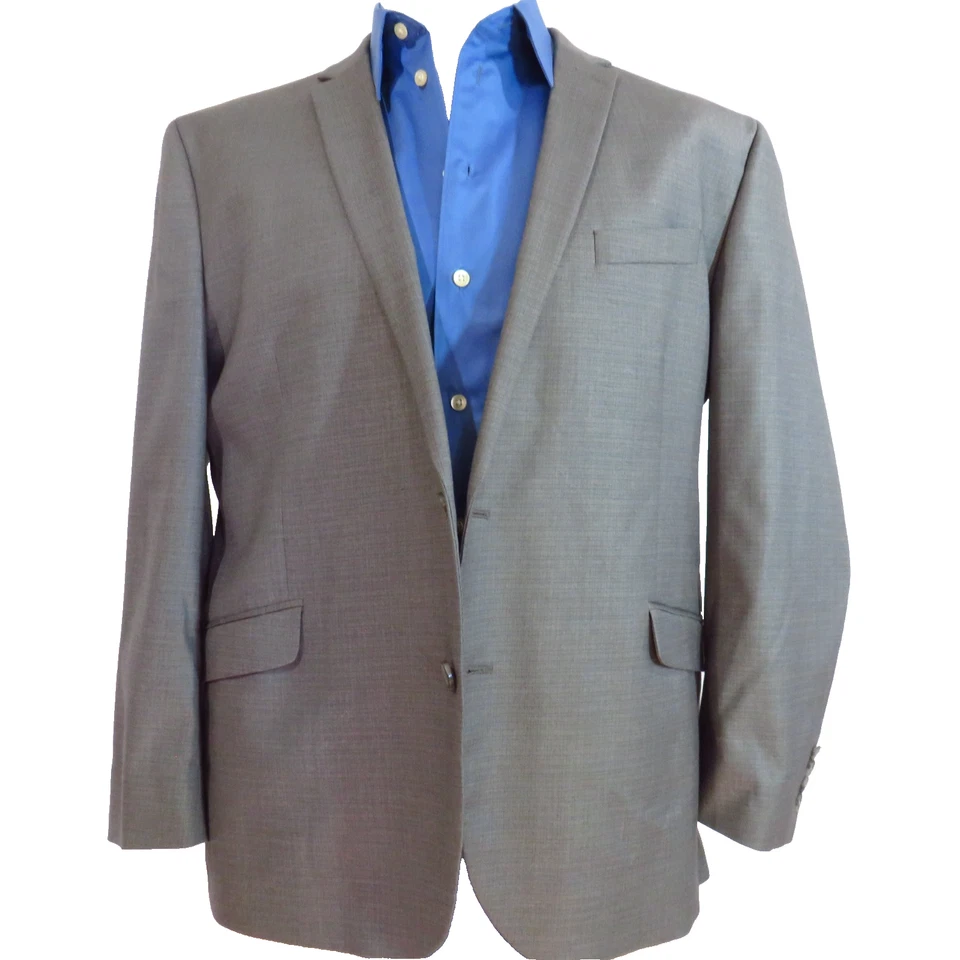 Kenneth Cole Reaction Gray Sharkskin SUIT 48-Reg Jacket, Pants 42x30 Stretch NEW - Image 2 of 4