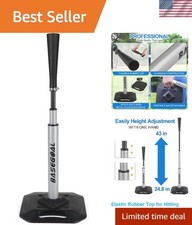 Adjustable Baseball  Softball Hitting Tee - Pro Quality  Portable Design