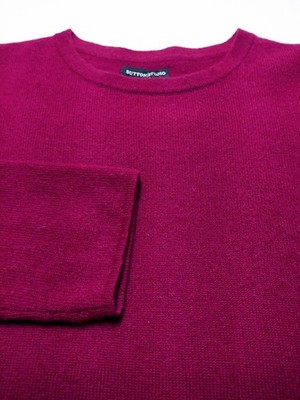 SUTTON STUDIO PETITE Women's Round Neck 100% CASHMERE (PM) Purple Sweater