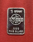 Solid Silver “I Love You” & Hearts 1 Gram Bar! .999 Pure Fine Silver!