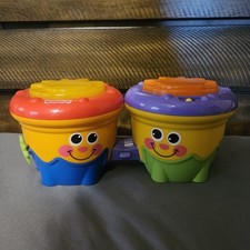 Fisher Price Crawl Along Rollos de Tambor Bongos Música Luces y Sonidos Trabajo STEM Niños