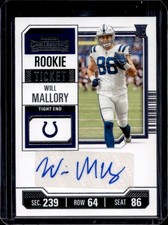 2023 Panini Contenders Will Mallory Auto Rookie Ticket #267 Colts Rookie