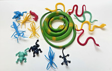 Asst. Lot of 15 Plastic Animals-Snakes, Frogs and Insects