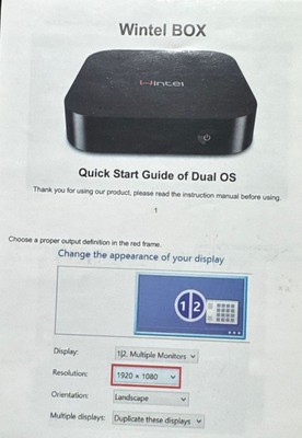 Wintel Wintel BOX Mini Desktop PC, Dual OS, Black