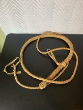 Vintage Leather Braided Horse Whip Cosplay Costume Brown Home Decor Jones