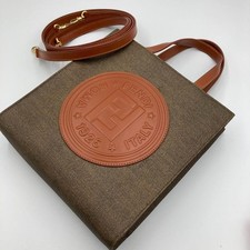 Zaino Fendi 2 vie in pelle con logo borsa usato autentico raro