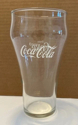Vintage 1970's Clear Coca Cola Drinking Glass ENJOY Coca Cola Bell Shaped 16oz