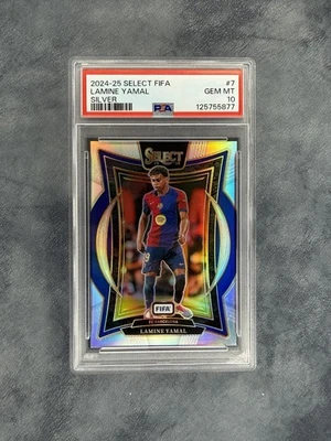 2024-25 Panini Select FIFA Silver Prizm Lamine Yamal PSA 10 Gem - Bild 1 von 2