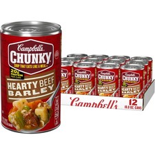 Campbell’s Chunky Soup, Hearty Beef and Barley Soup, 18.8 Oz Can Case of 12