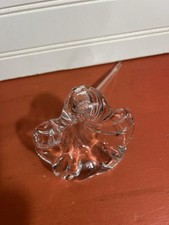 Vintage blown glass lily single long stem art glass clear
