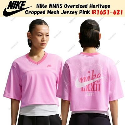 Nike WMNS Oversized Heritage Cropped Mesh Jersey Pink IR1651-621 Japan Size