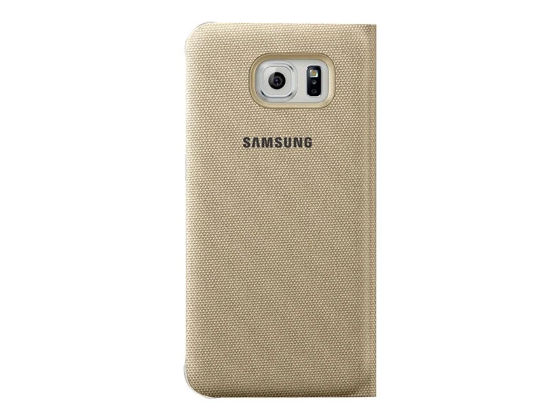 Funda protectora/s-view/cartera OEM Samsung para Samsung Galaxy S6 Edge dorada Foto 4 de 4