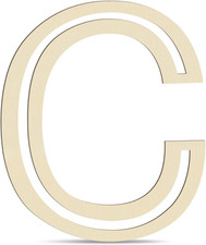 Large Wooden Letters 14 Inch for Wall Decor Crafts Big Wood Letter C 1/5 Inch Th
