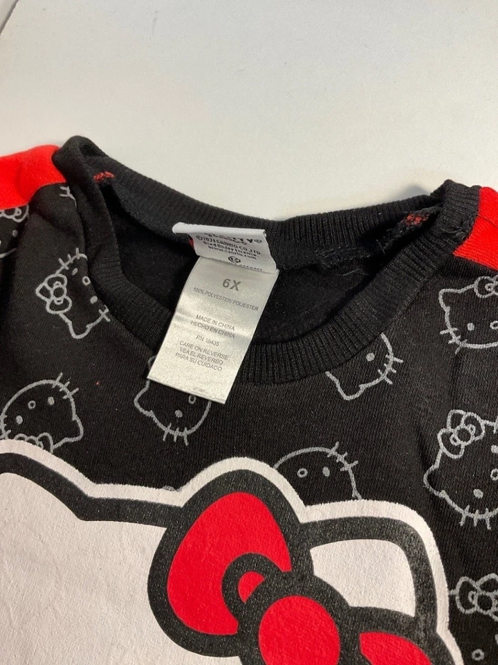 Hello Kitty kids Pajama Set 6X Black Red Trim Hello Kitty Graphic Pajama Set - Image 2 of 4