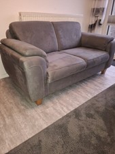 Zweisitzer Sofa  Couch grau anthrazit 2-sitzer Kunstleder Polyurethan 
