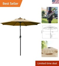 9' Patio Umbrella Outdoor Table Umbrella with 8 Sturdy Ribs Tan
