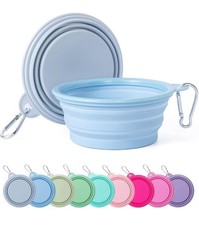 Collapsible Dog Bowl 2 Pack Silicone Pet Travel Food Water Dish Foldable Feeder