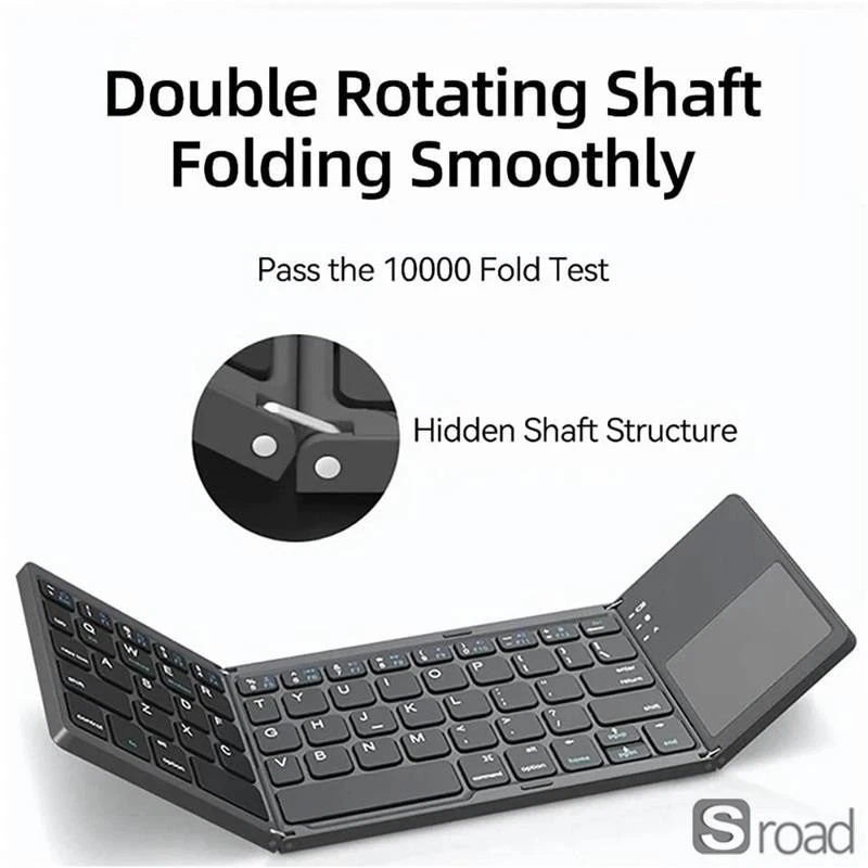 Foldable Bluetooth Keyboard With Touchpad, Wireless For IOS Android Windows - Image 3 of 4